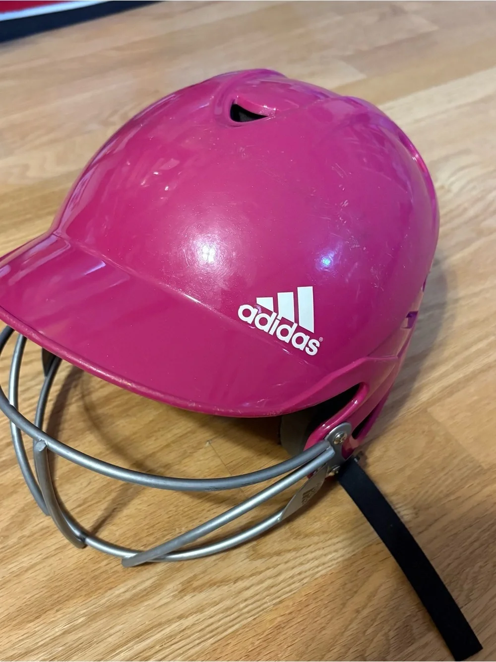 adidas Hot Pink Batting Helmet with Silver Faceguard Softball